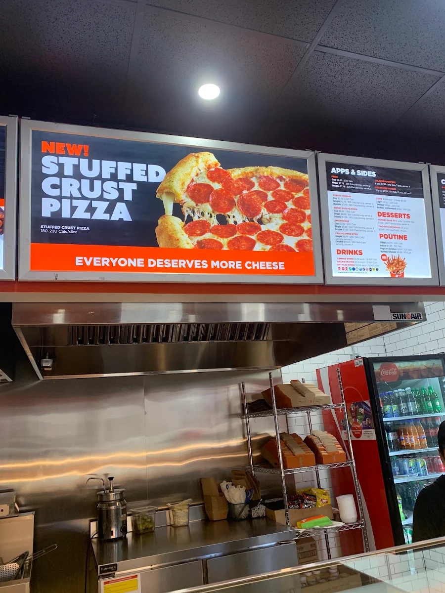 Menu, Pizza Pizza