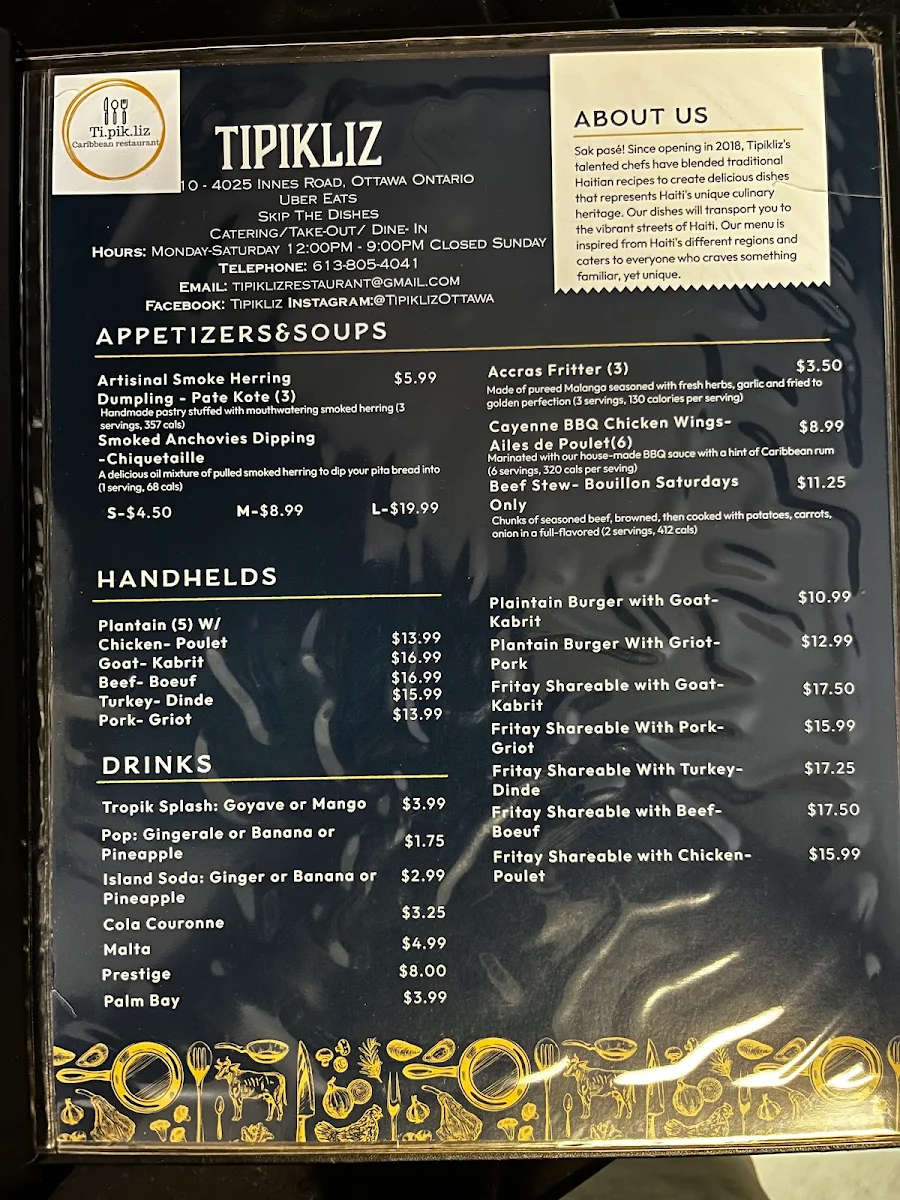 Menu, Tipikliz