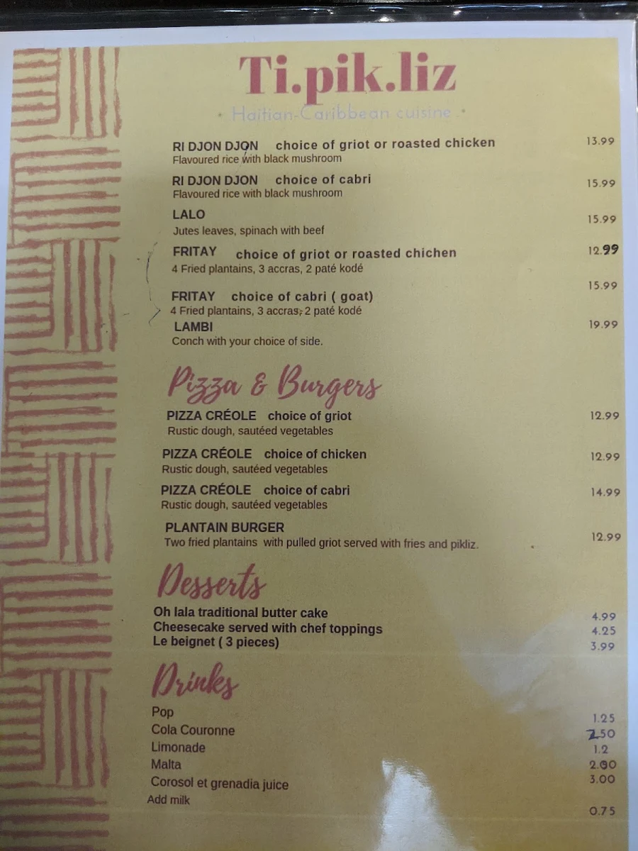 Menu, Tipikliz