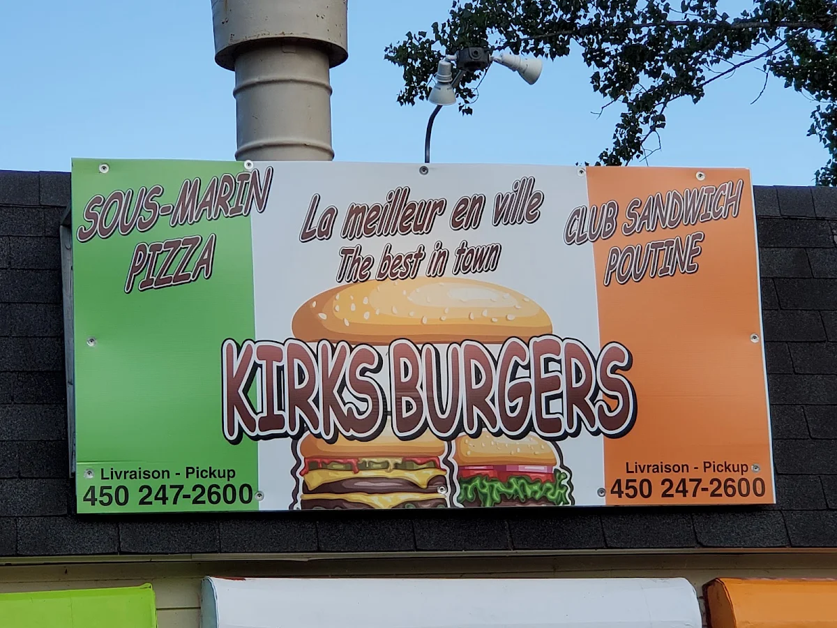 Menu, Kirk's Burgers