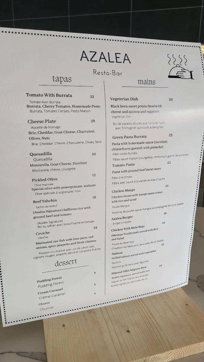 Menu, Azalea