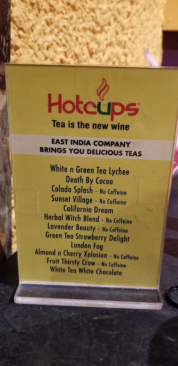 Menu, East India Company Pub & Eatery