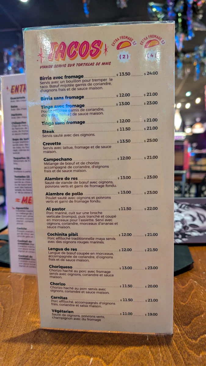 Menu, La Toxica