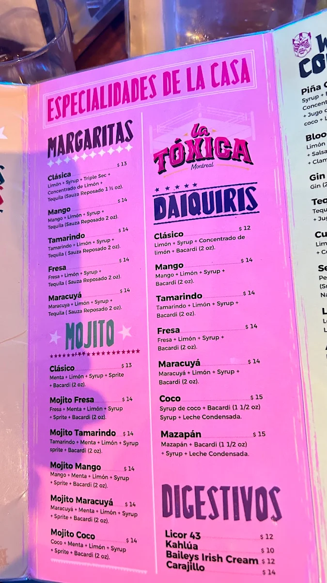 Menu, La Toxica