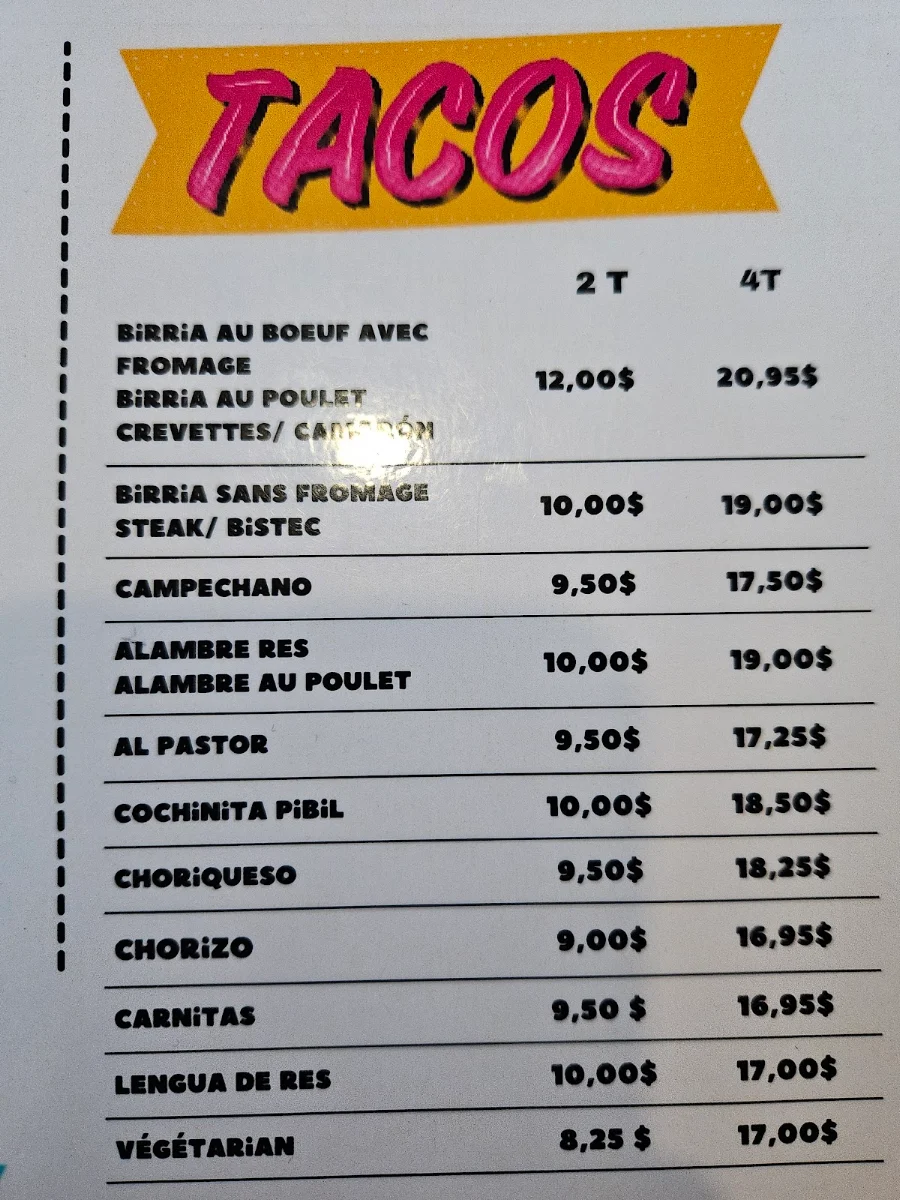 Menu, La Toxica