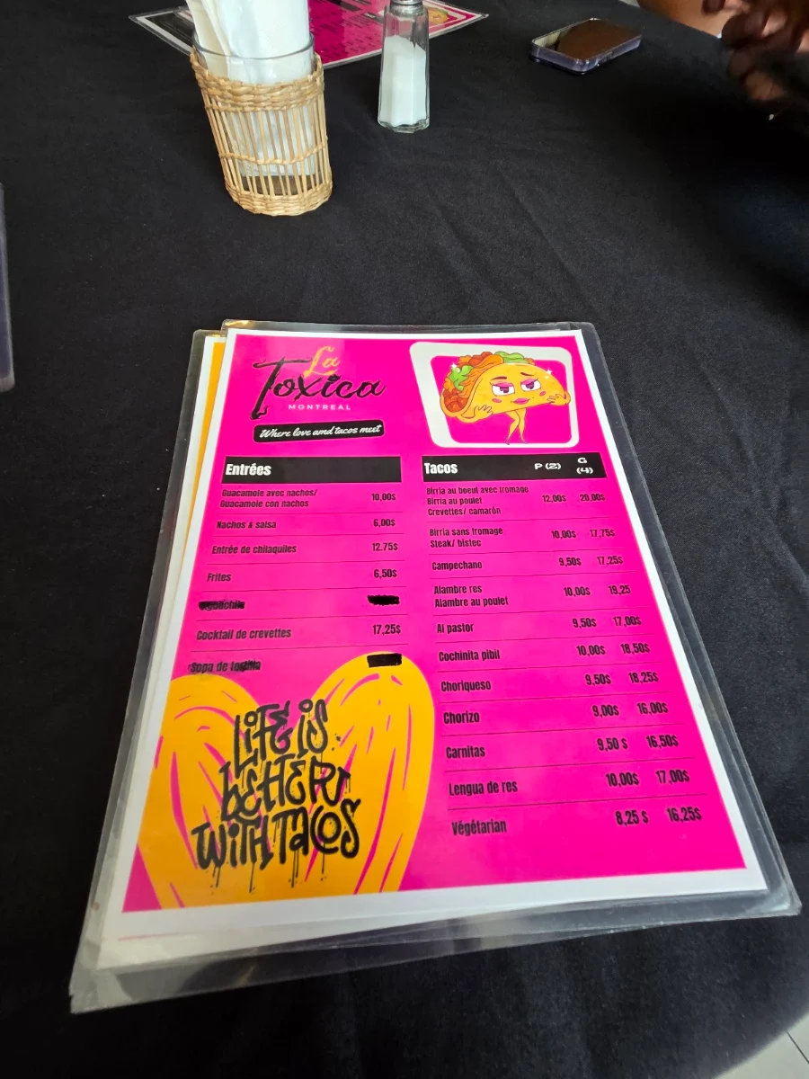 Menu, La Toxica