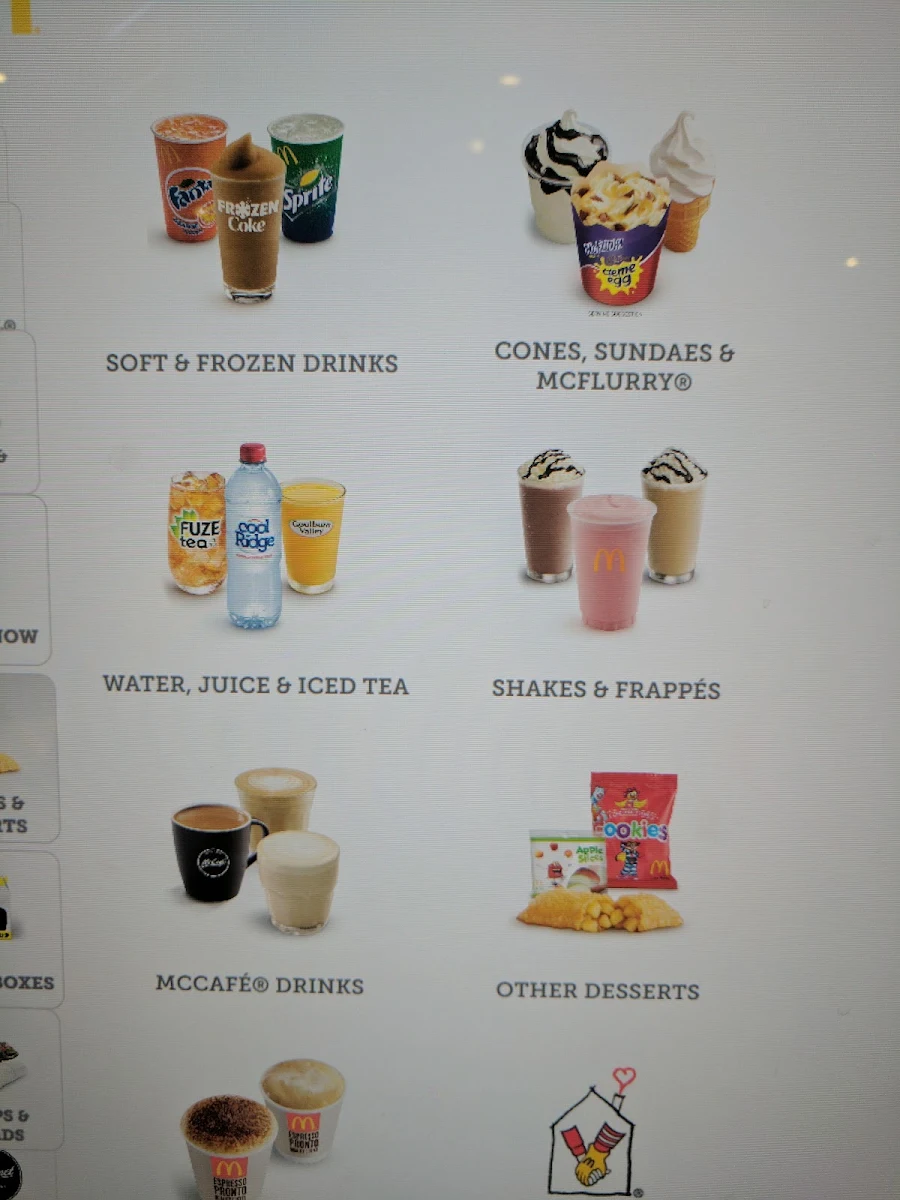 Menu, McDonald's Hurstville South