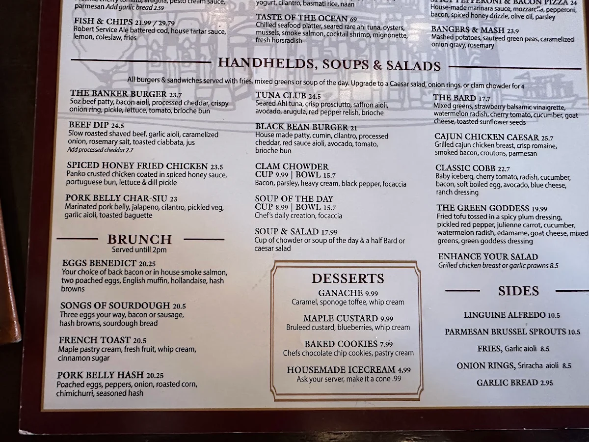 Menu, Bard & Banker