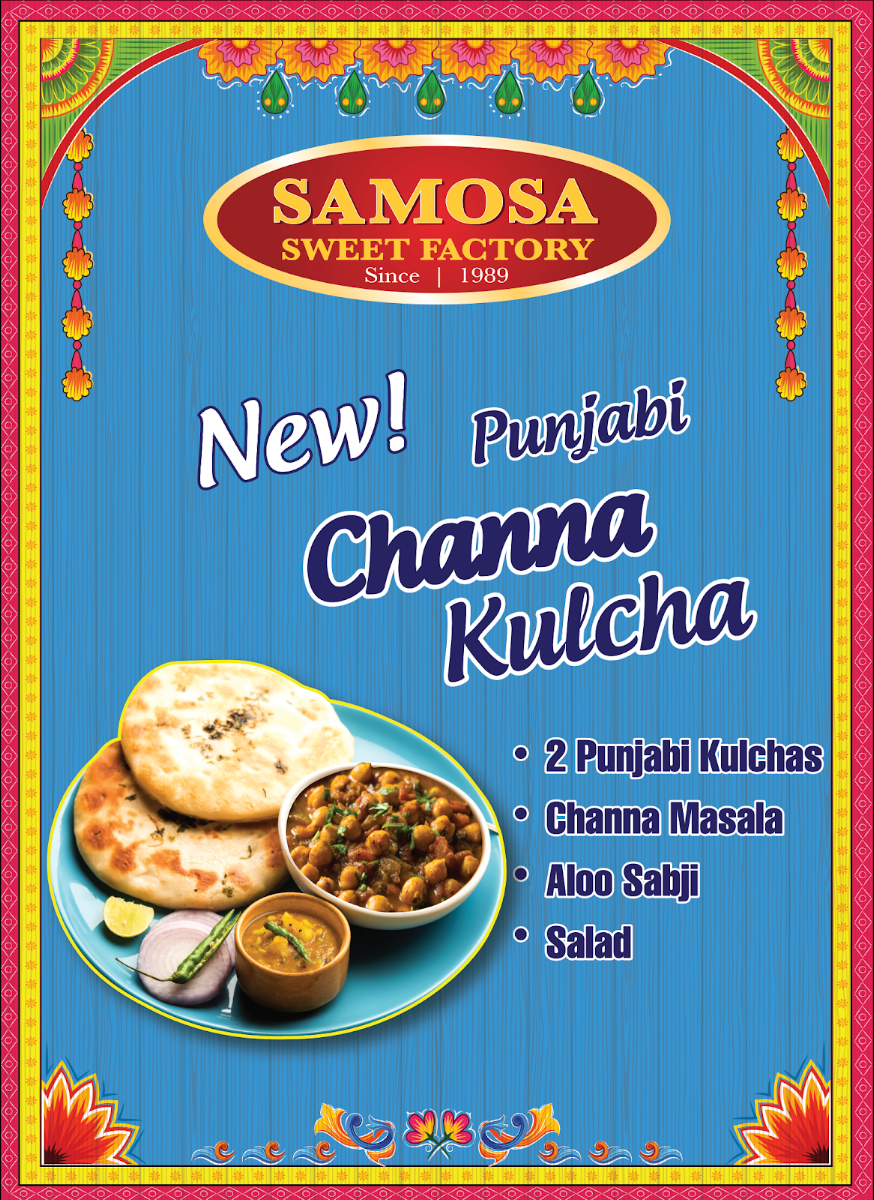 Menu, Samosa and Sweet Factory