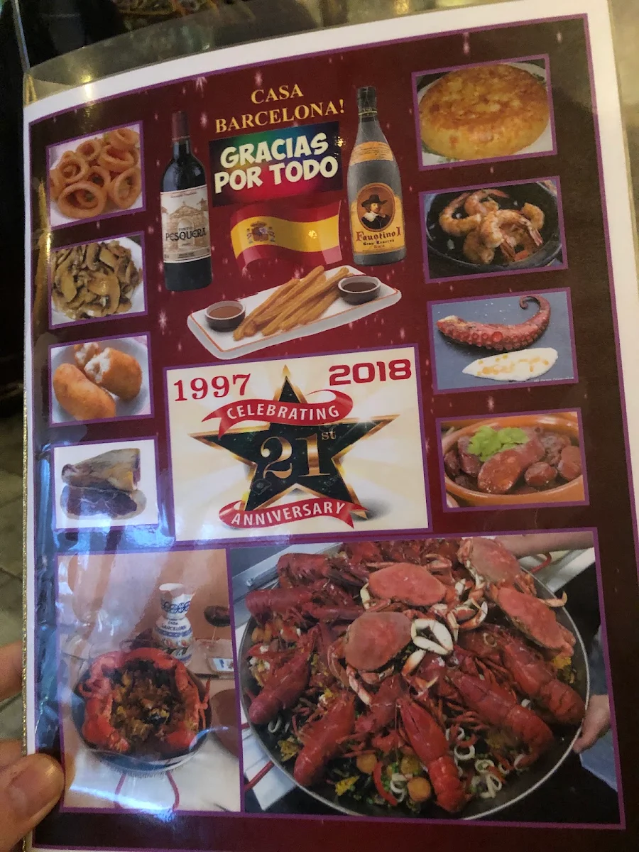 Menu, Casa Barcelona