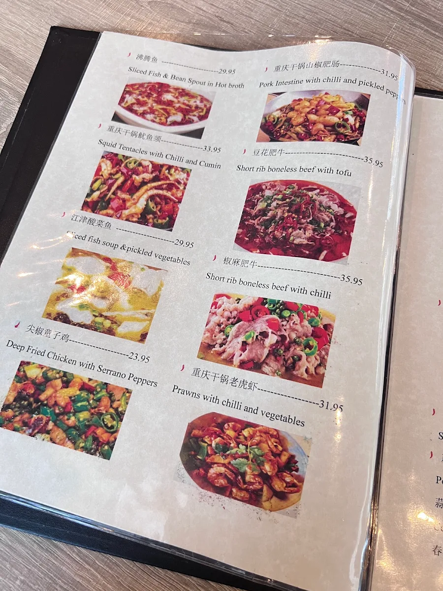 Menu, 味道重庆Don Asian Kitchen