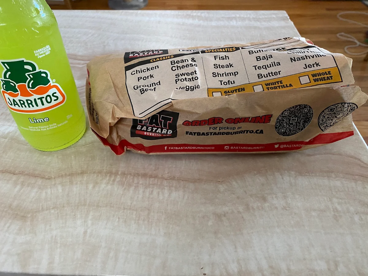 Menu, Fat Bastard Burrito Co.