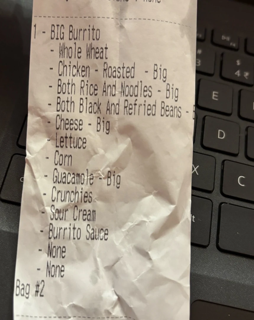 Menu, Fat Bastard Burrito Co.