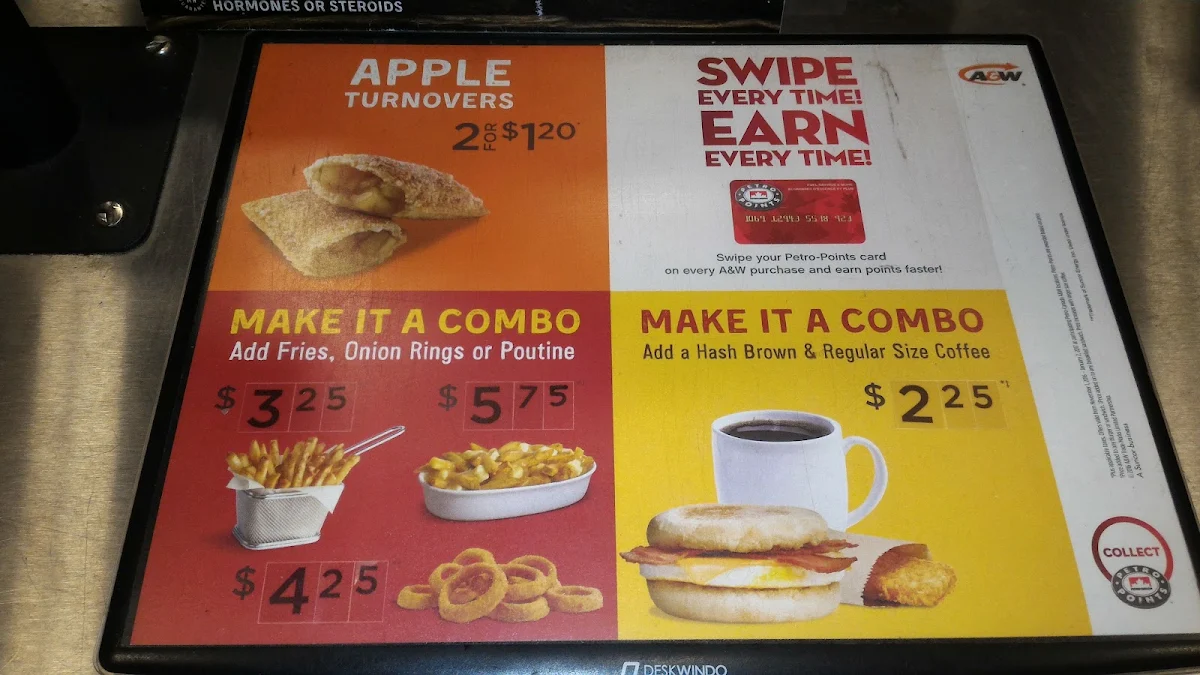 Menu, A&W Canada