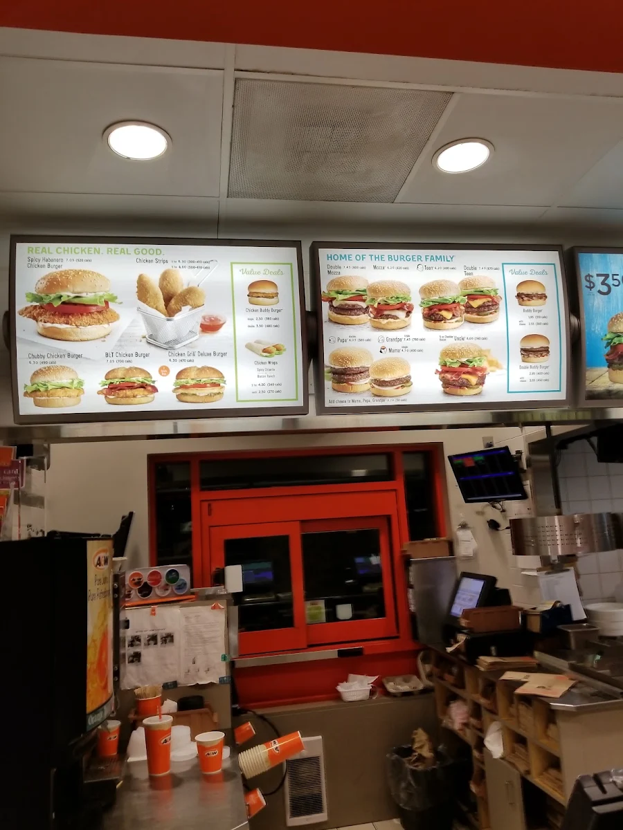 Menu, A&W Canada