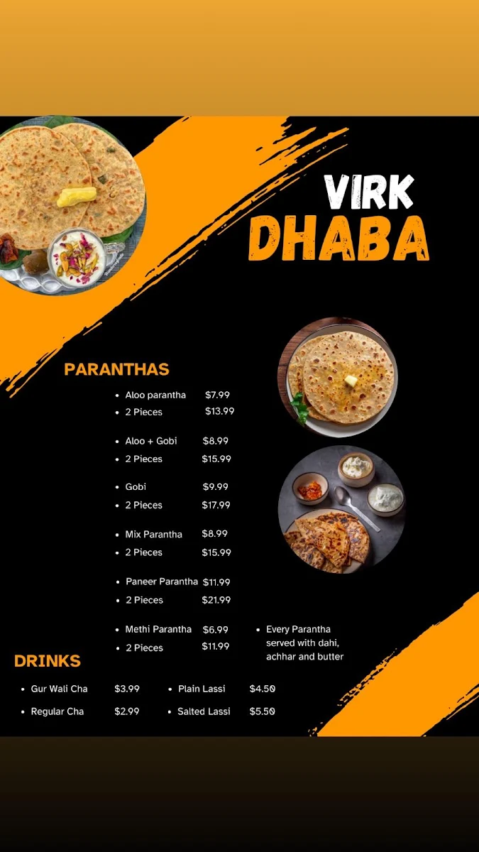 Menu, Virk dhaba