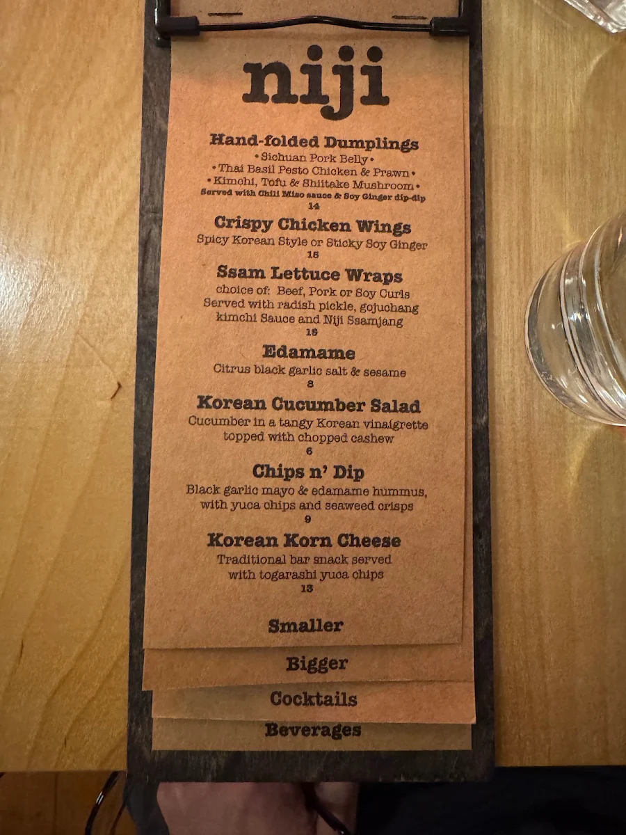 Menu, Niji
