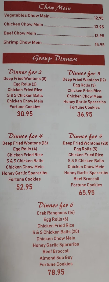 Menu, Lucky Garden | Chinese & Vietnamese Restaurant