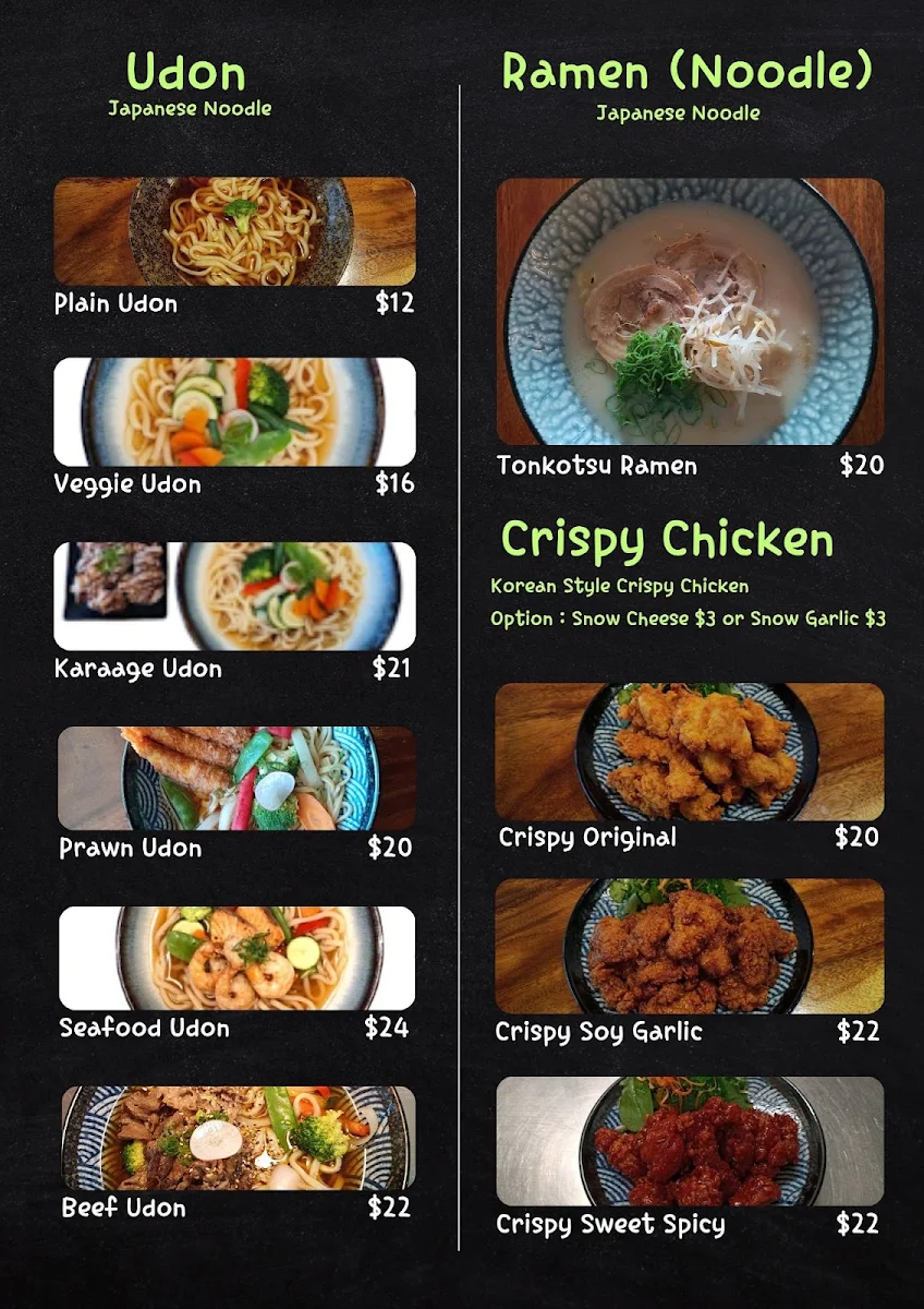 Menu, Kingdom Sushi Bar Springwood