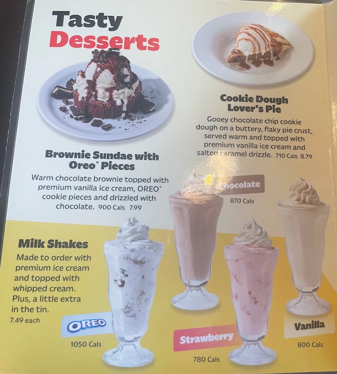 Menu, Denny's Restaurant Crossroads