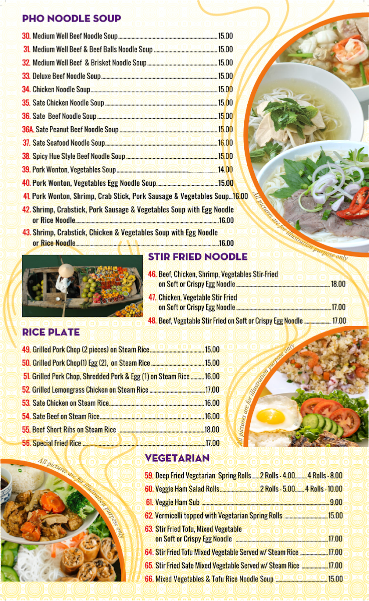 Menu, Pho 198