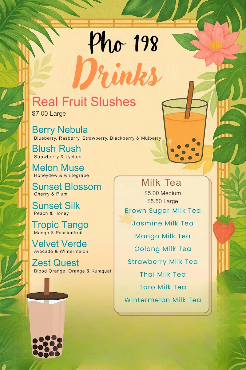 Menu, Pho 198