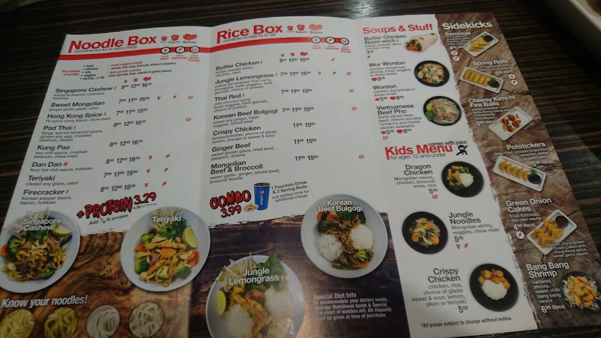 Menu, Wok Box
