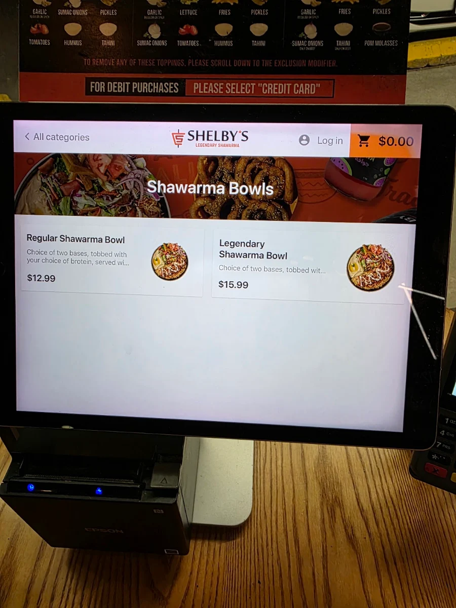 Menu, Shelby's Legendary Shawarma