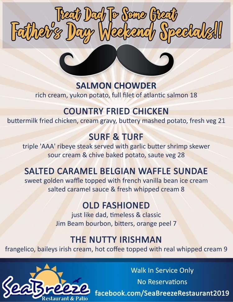 Menu, SeaBreeze Restaurant & Patio