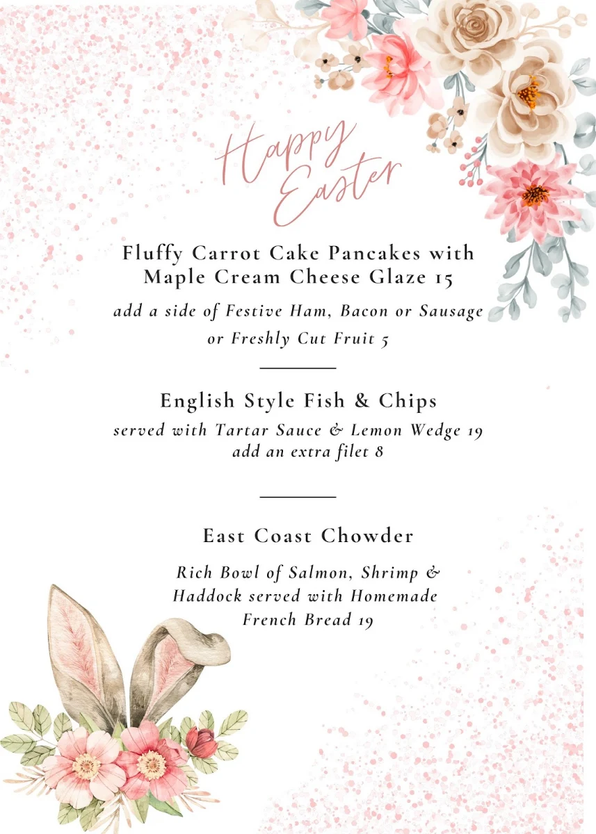 Menu, SeaBreeze Restaurant & Patio
