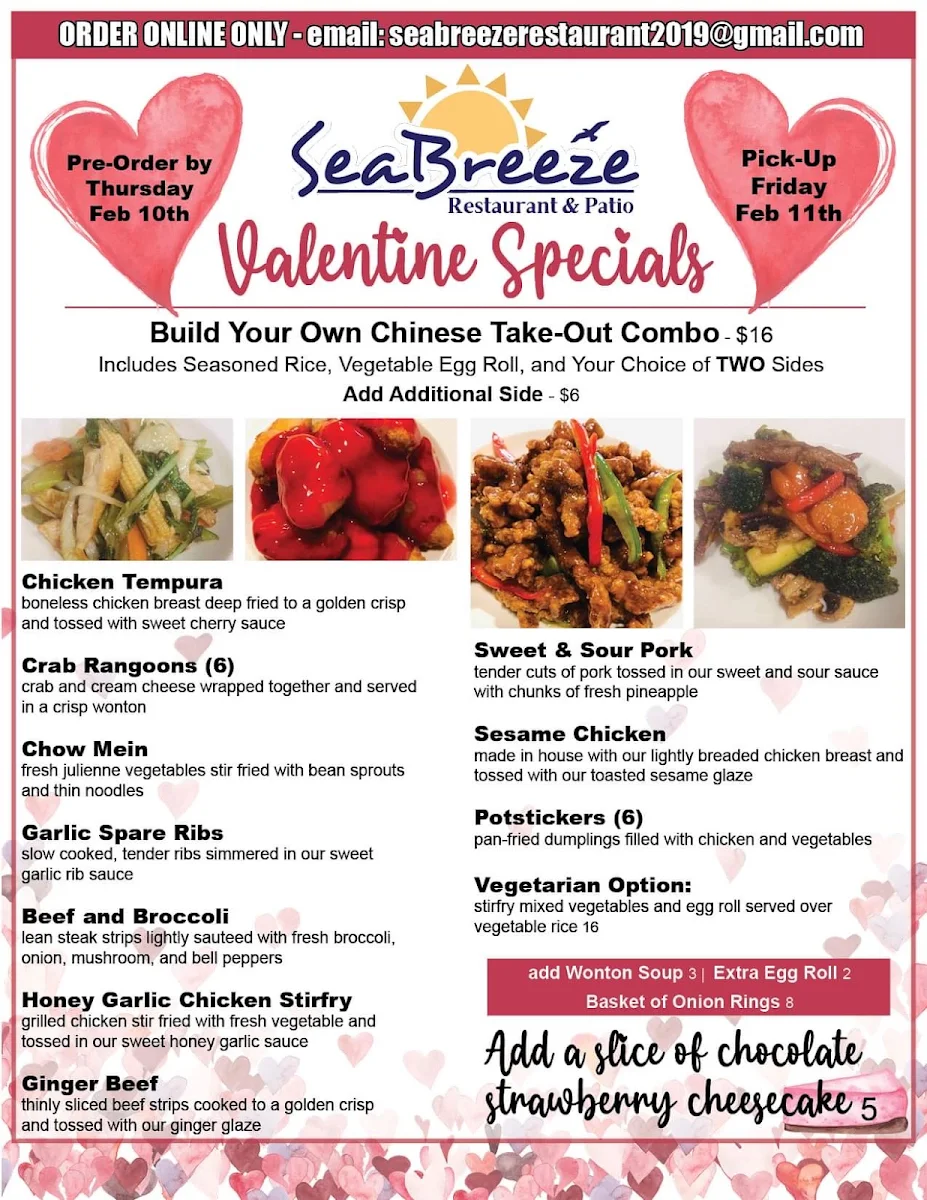 Menu, SeaBreeze Restaurant & Patio