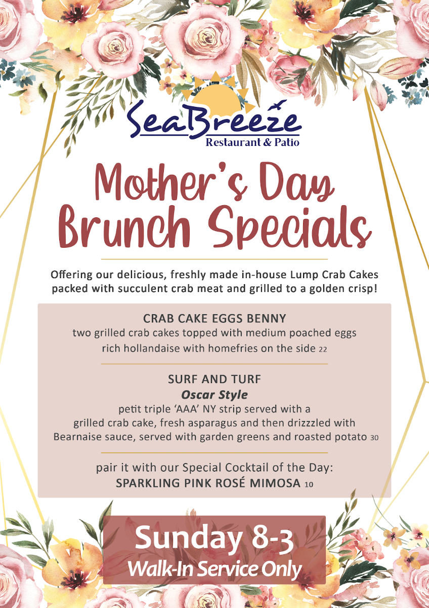 Menu, SeaBreeze Restaurant & Patio