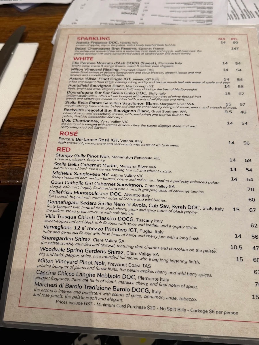 Menu, University Cafe