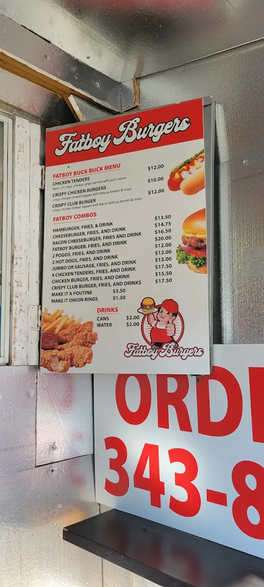 Menu, Fatboy Burgers