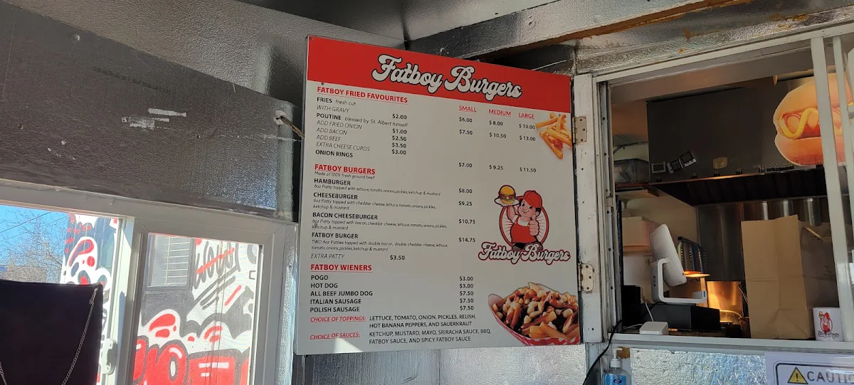 Menu, Fatboy Burgers