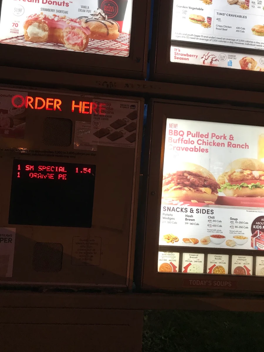 Menu, Tim Hortons
