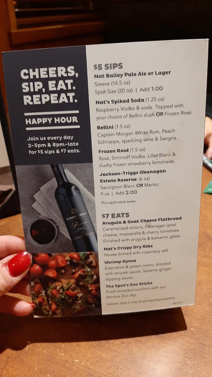 Menu, White Spot