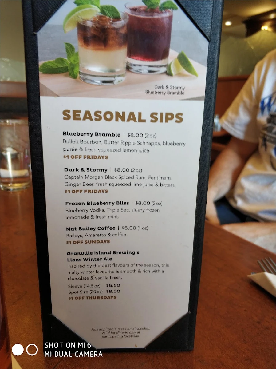 Menu, White Spot
