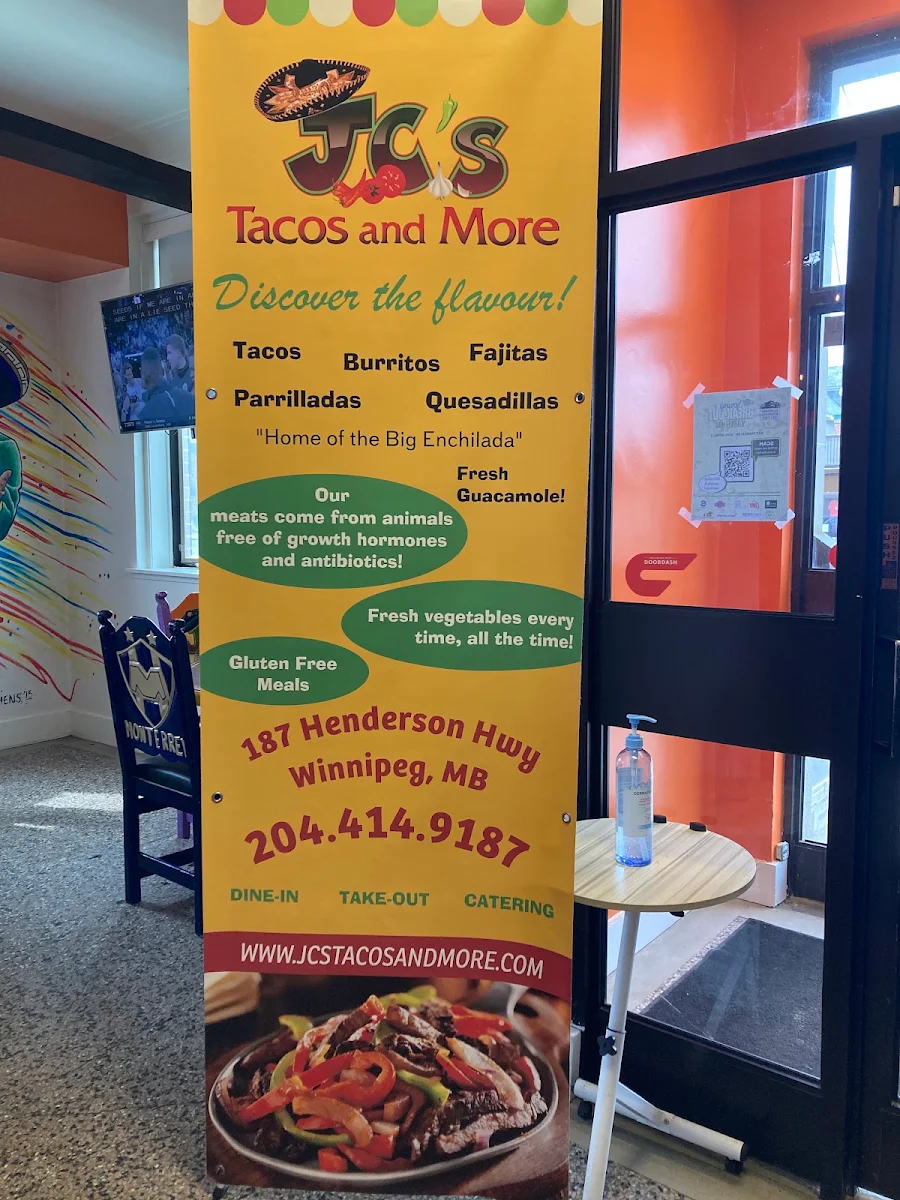 Menu, JC's Tacos and More
