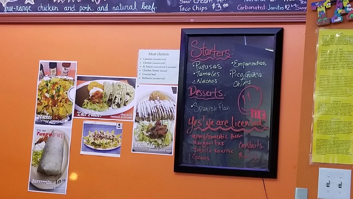 Menu, JC's Tacos and More