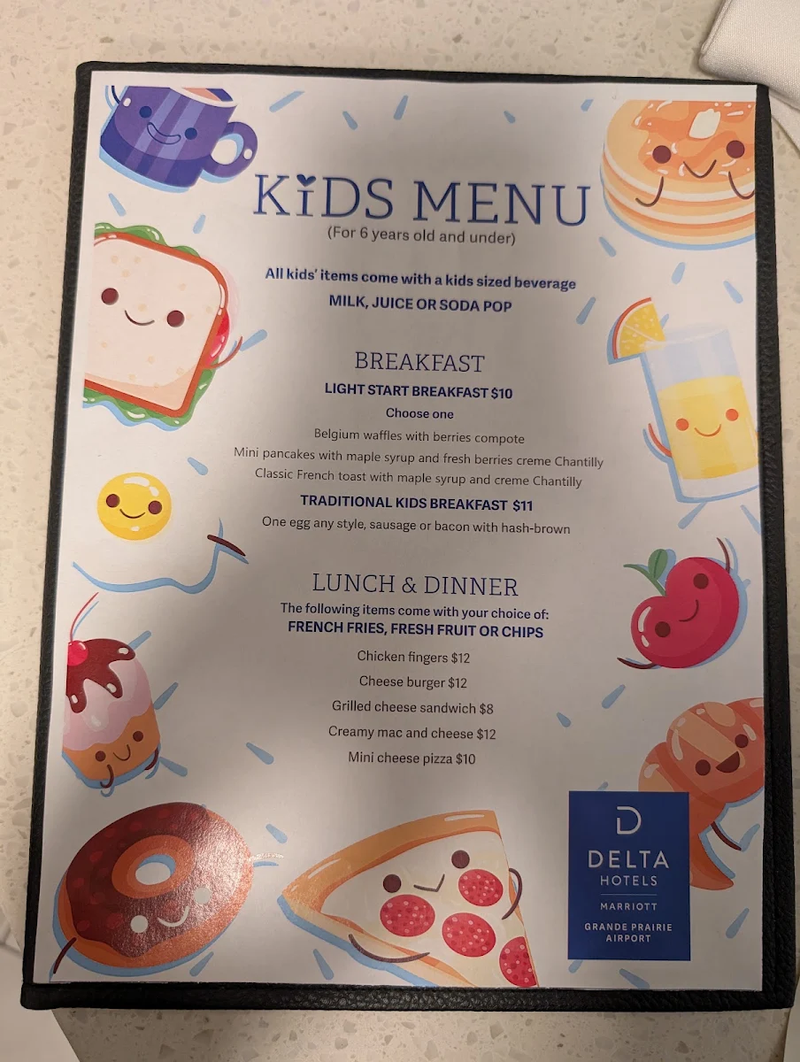 Menu, Delta Dining Room