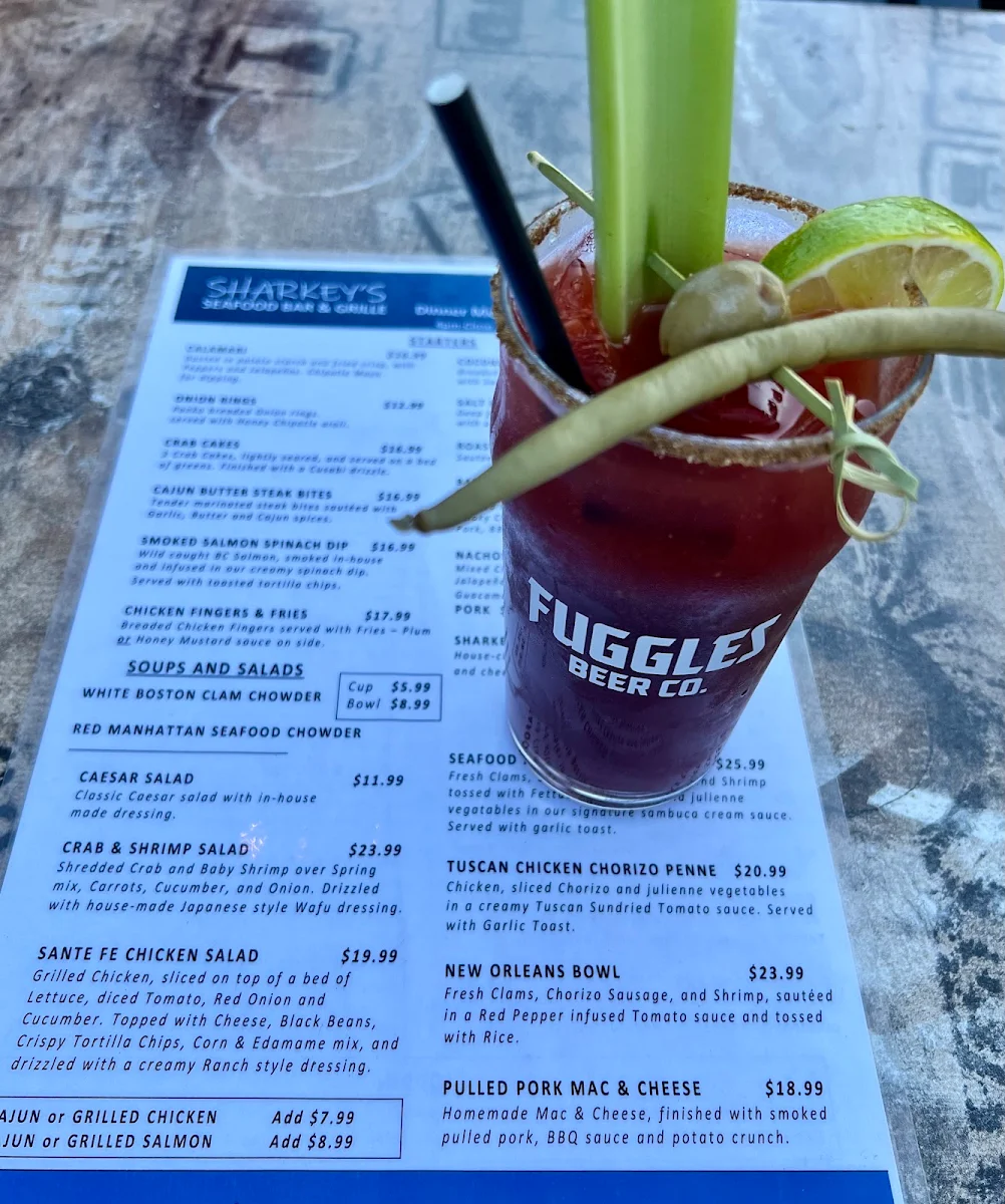 Menu, Sharkey's Seafood Bar & Grille