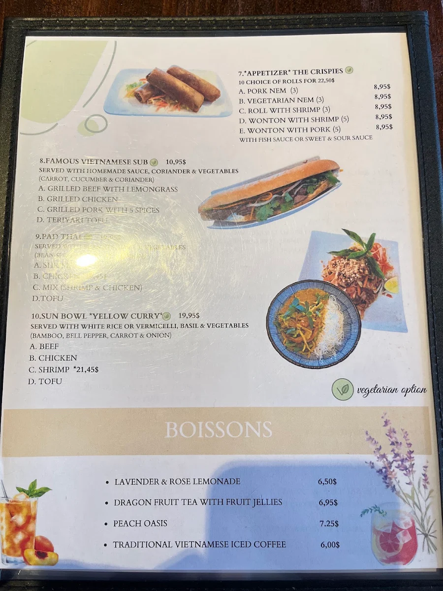 Menu, Vic & CO Cuisine Viêt