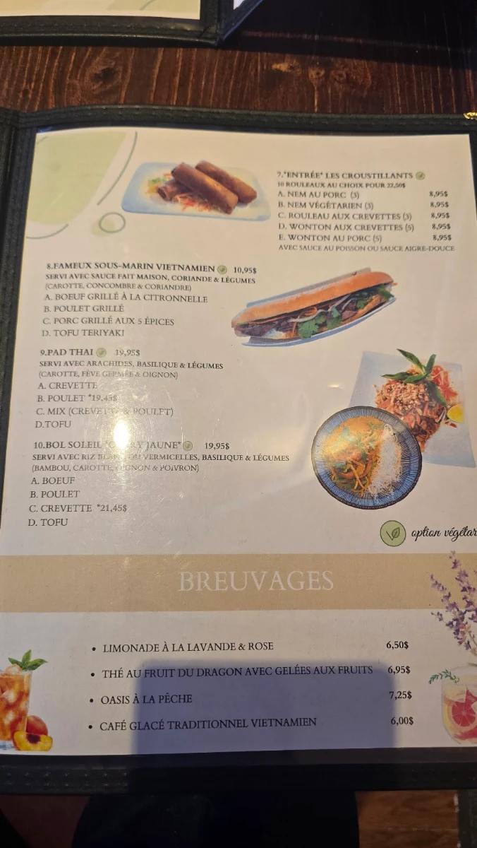 Menu, Vic & CO Cuisine Viêt