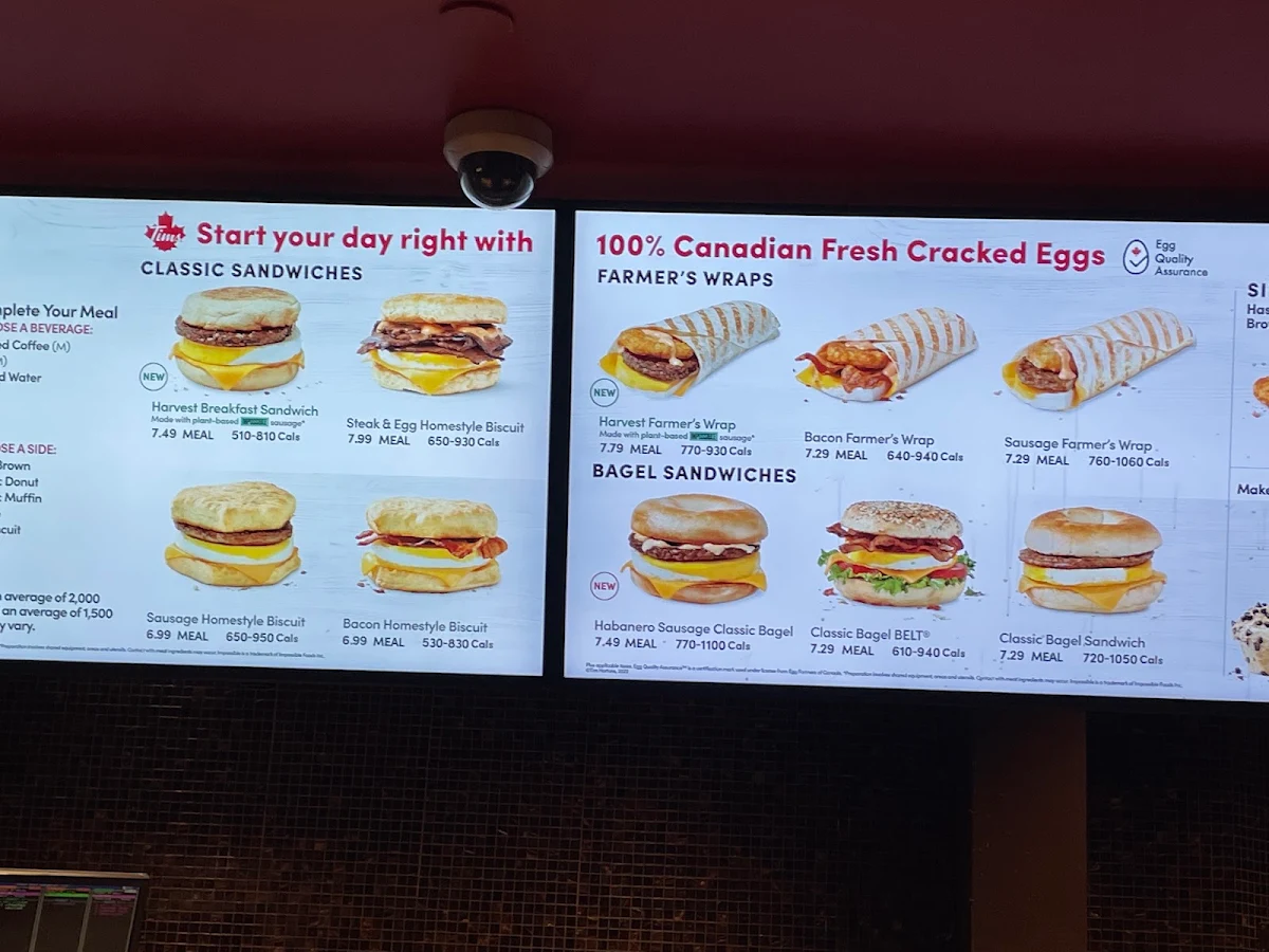 Menu, Tim Hortons