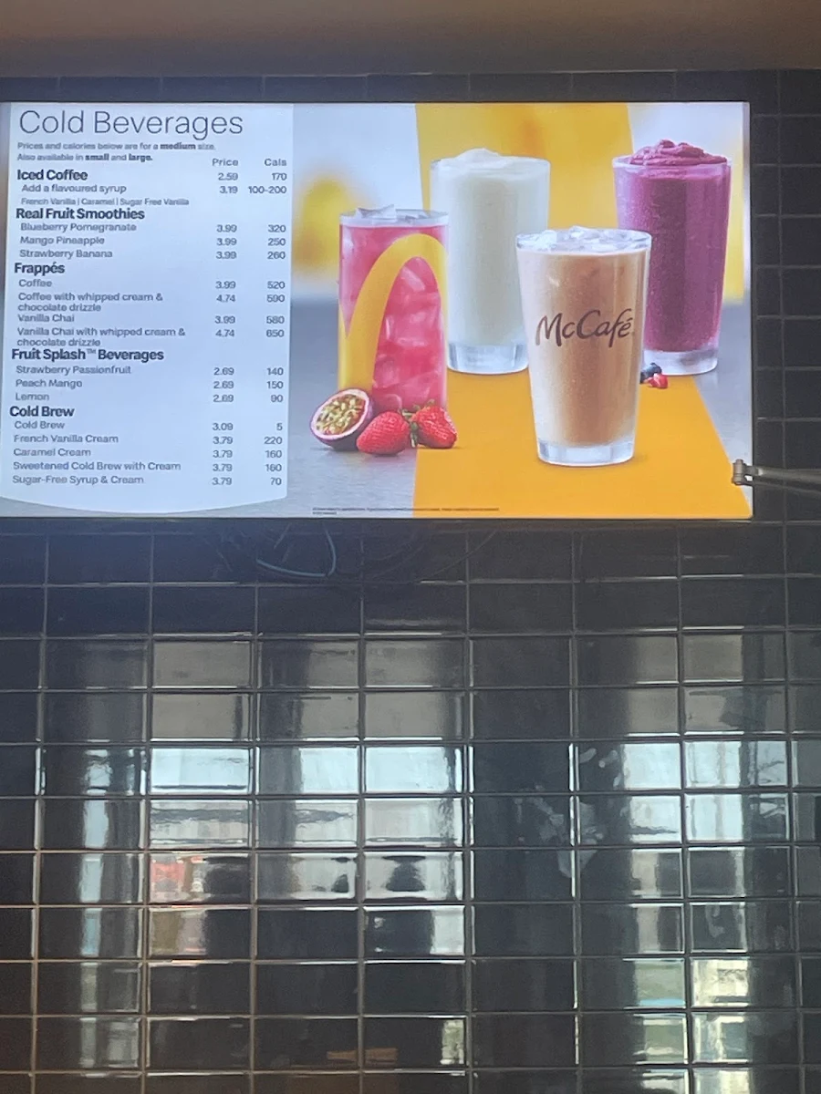 Menu, McDonald's