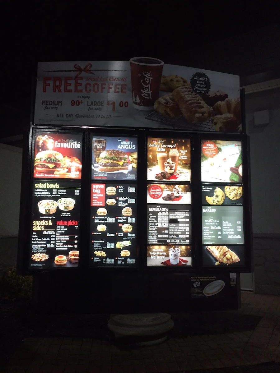 Menu, McDonald's