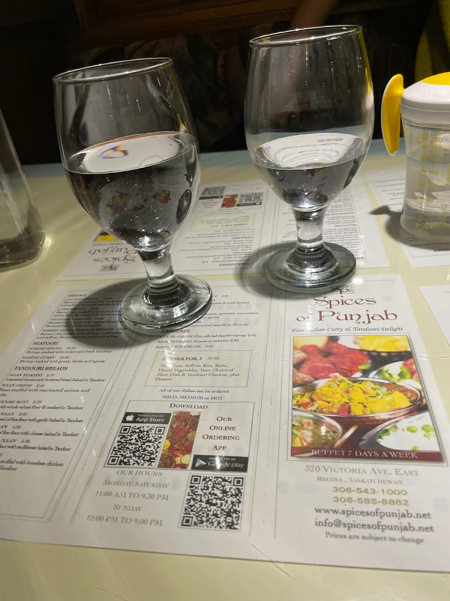Menu, Spices Of Punjab