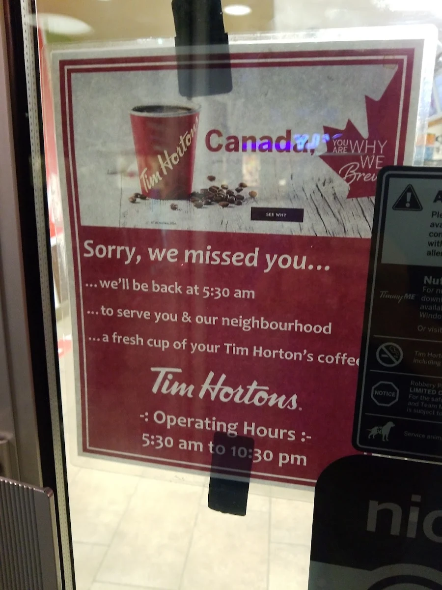 Menu, Tim Hortons
