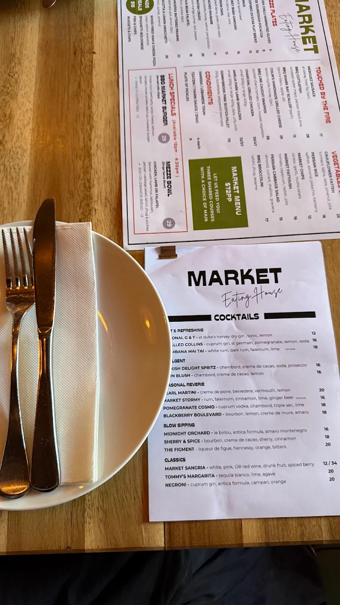 Menu, Market Eating House